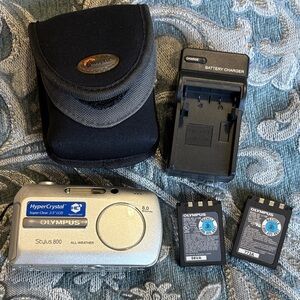 Olympus Stylus 800 All weather Silver Digital Camera with Accessories